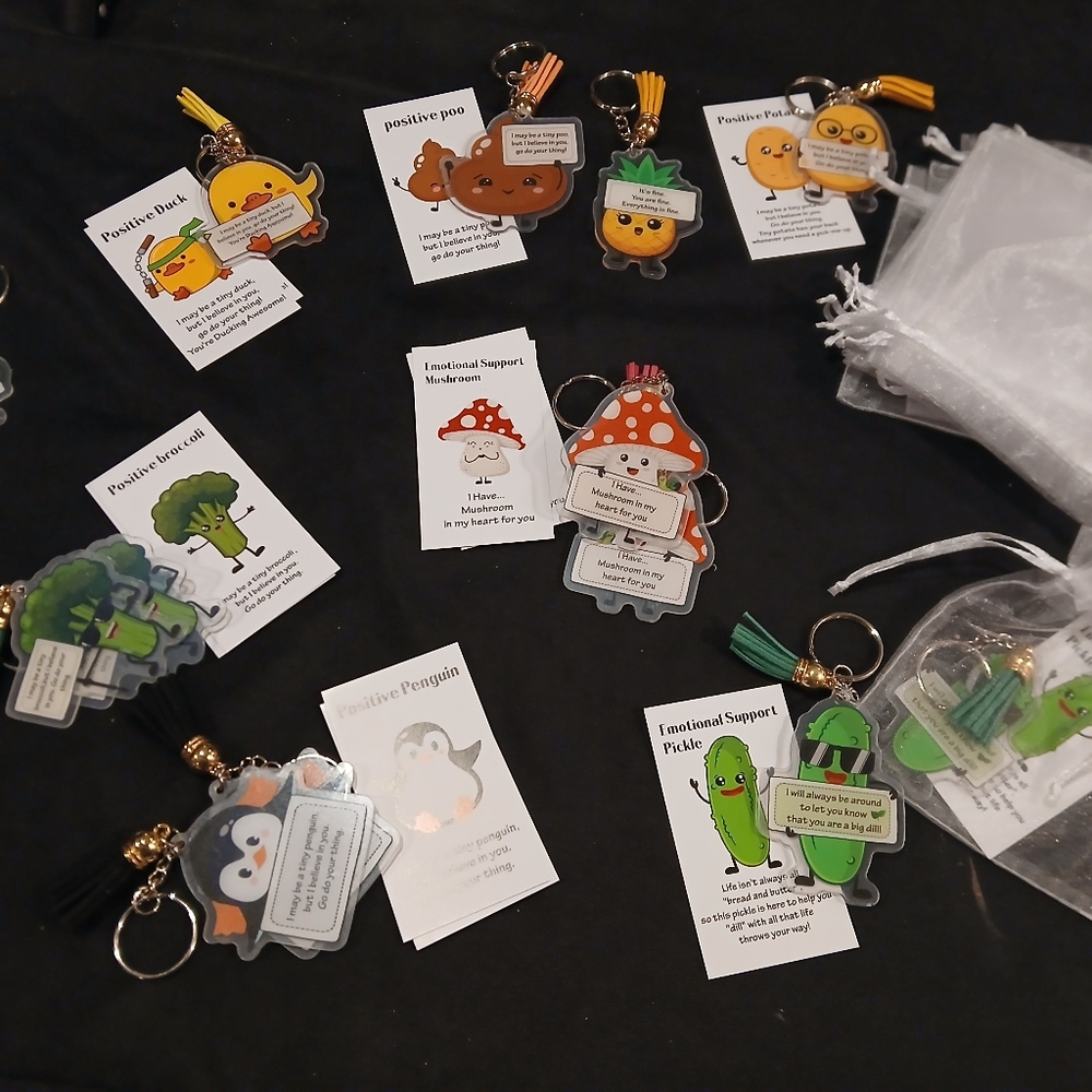13 Motivational Cute Vegetable Keychains
